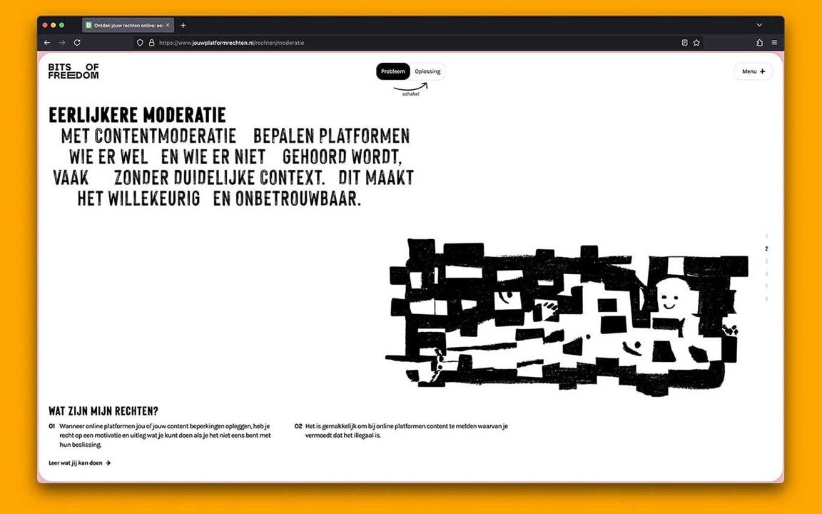 Schermafbeelding van de website jouwplatformrechten.nl